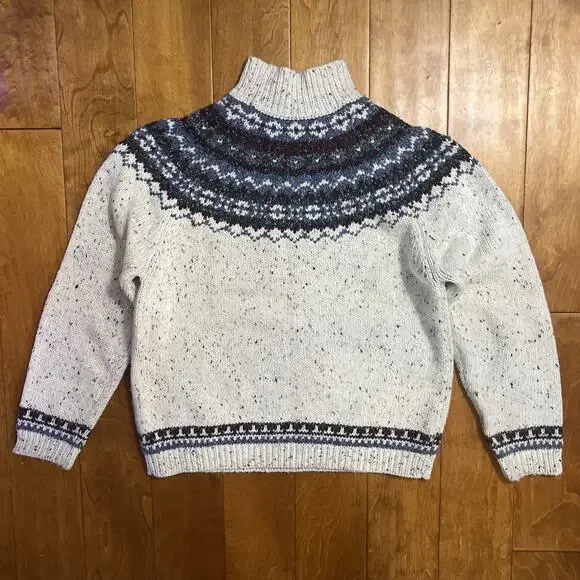 Vintage Croft & Barrow Nordic Fair Isle Wool Blend Sweater M Chunky Knit Cozy - Picture 7 of 8